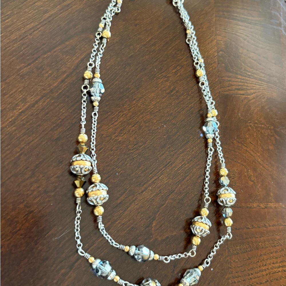 Brighton Silver and Gold Beaded Necklace - Picture 2 of 4